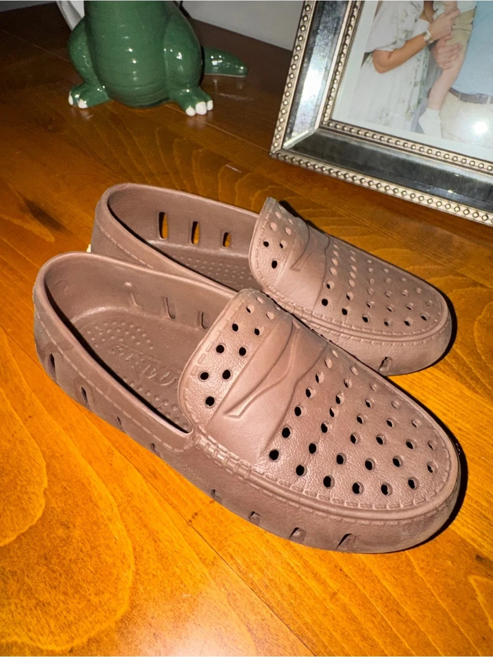 Men's Brown Perforated Slip-On Loafers
